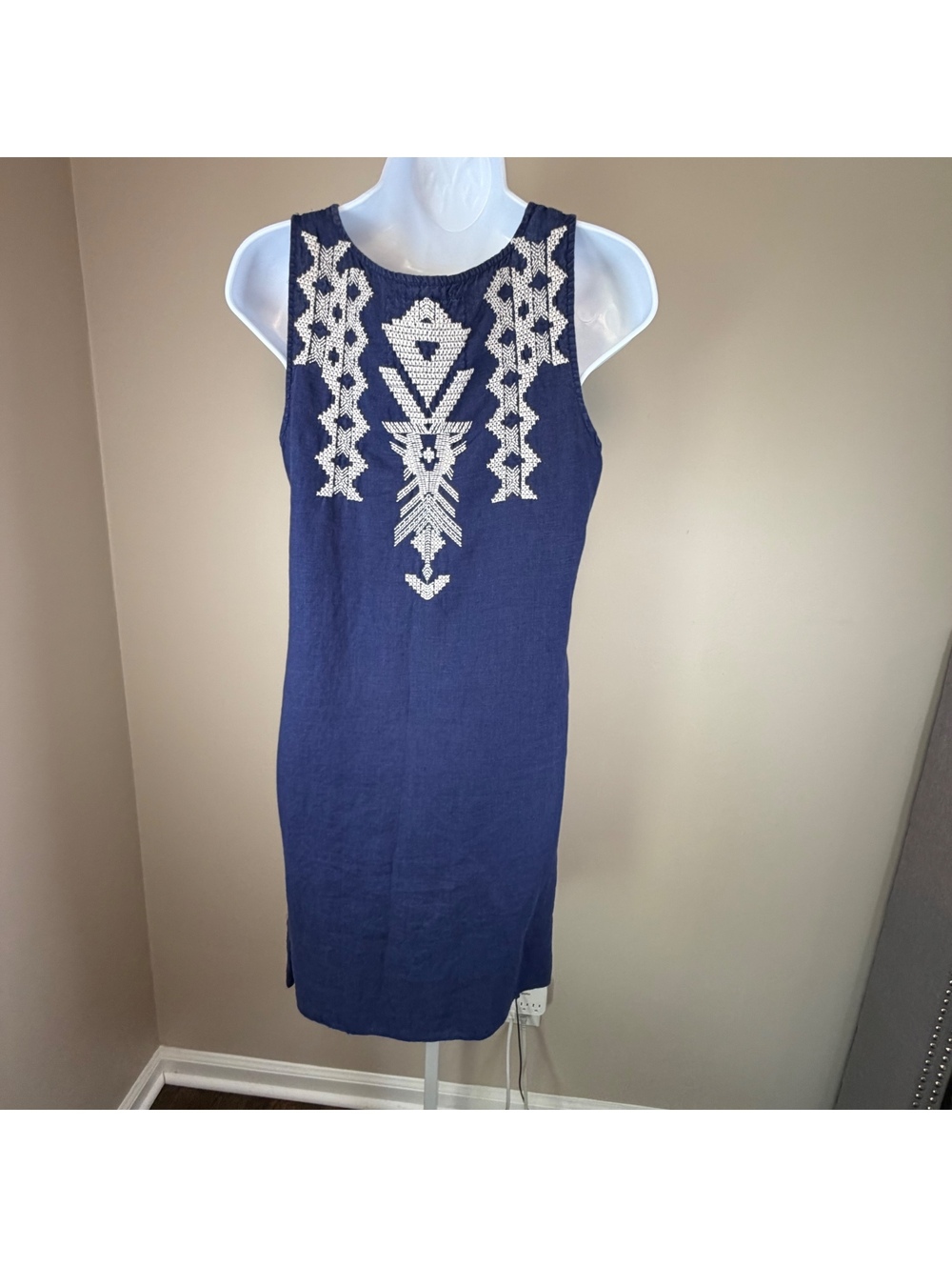 Johnny Was Blue Linen Dress size S - Picture 3 of 4